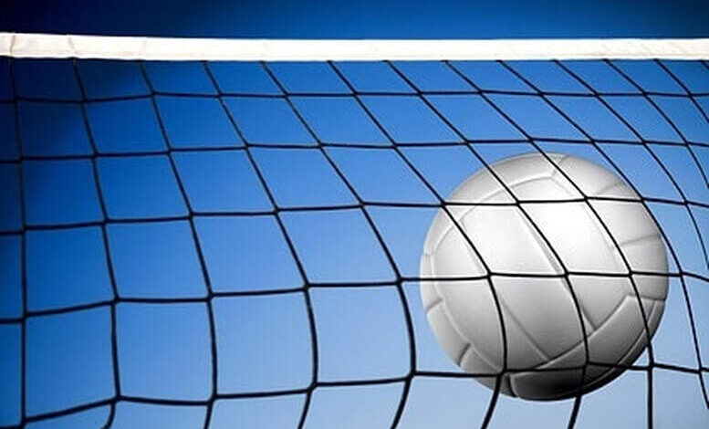 volleyball hitting the net